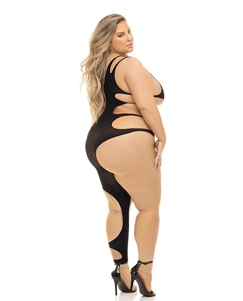 Rene Rofe Pink Lipstick Show You How Cut Out Bodystocking Black Lingerie &amp; Costumes
