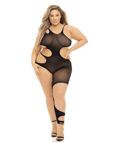 Rene Rofe Pink Lipstick Show You How Cut Out Bodystocking Black Queen Lingerie & Costumes