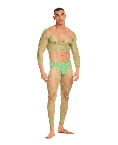 Rene Rofe Rainbow Party Future Mode 3 pc Set - Green / L/XL Lingerie & Costumes