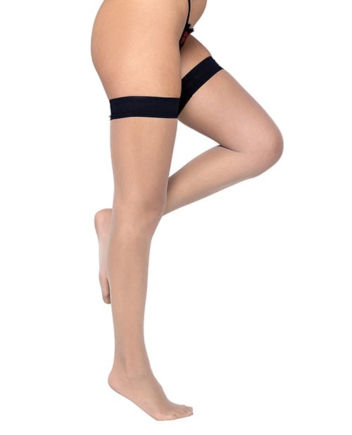 Roma Costume INC Colored Silicone Stay Up Stockings O/s Black Lingerie & Costumes