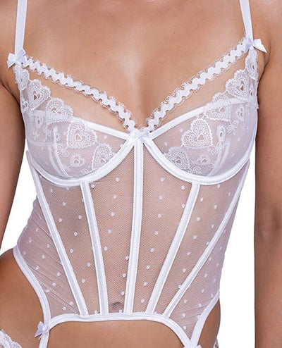 Roma Costume INC Forever Yours Embroidered Bustier & Thong White Lingerie & Costumes