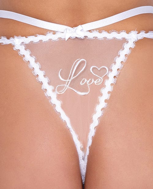 Roma Costume INC Forever Yours Embroidered Long Line Bra & Panty White Lingerie & Costumes