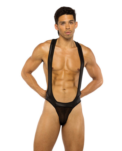 Roma Costume INC Men's Wrestling Jockstrap Singlet - Black Large Lingerie & Costumes