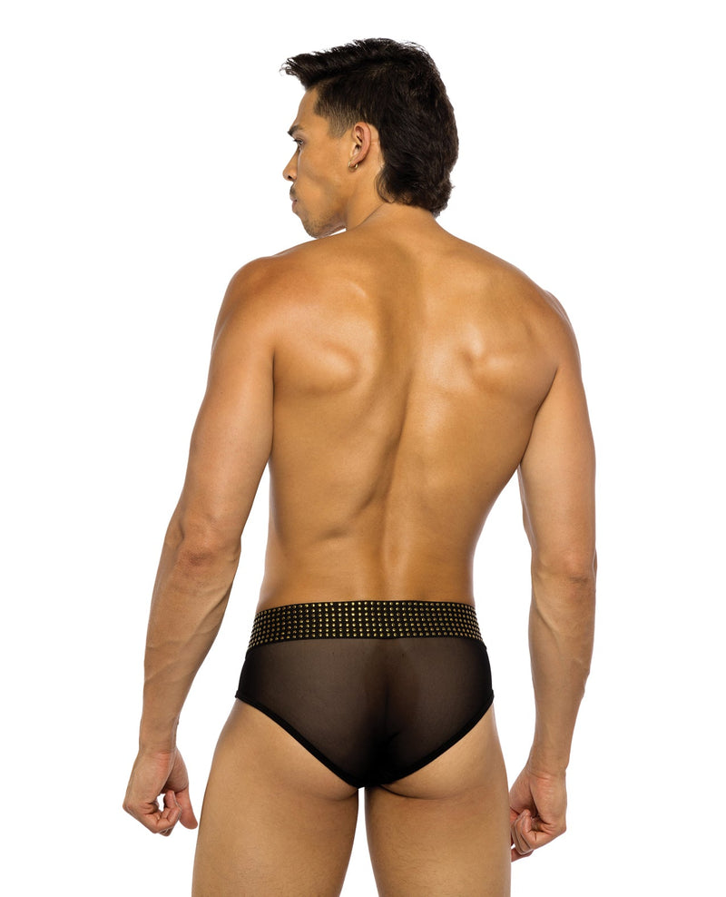 Roma Costume INC Sacred Heart Briefs w/Studded Elastic Waist Band - Black Lingerie & Costumes