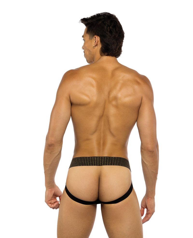 Roma Costume INC Sacred Heart Jockstrap w/Contoured Pouch & Studded Elastic Waist - Black Lingerie & Costumes