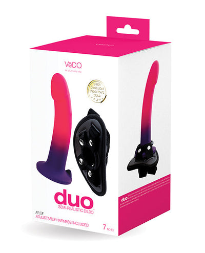 Savvy Co. VeDO Duo Silicone Dildo w/Harness Pink/Purple Dildos