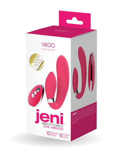 Savvy Co. VeDO Jeni C-Shaped Dual Motor Vibe w/Remote Pink Vibrators