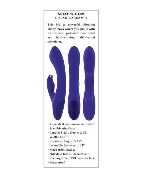 Selopa Selopa Poseable Bunny Rabbit Vibrator - Purple Vibrators