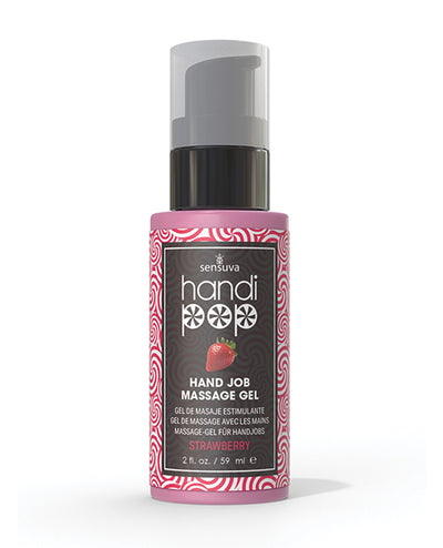 Sensuva Valencia Naturals Handipop Hand Job Massage Gel - 2 oz Bottle Strawberry Lubes