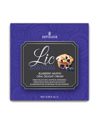 Sensuva Valencia Naturals Lic O Licious Oral Delight Cream - 6ml Packet Blueberry Muffin More