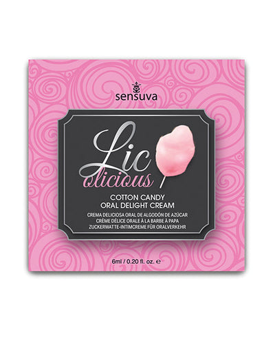 Sensuva Valencia Naturals Lic O Licious Oral Delight Cream - 6ml Packet Cotton Candy More