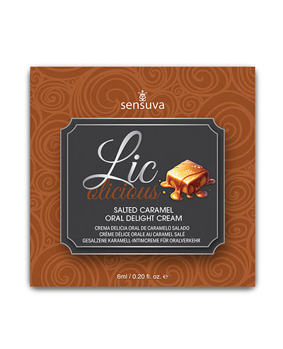 Sensuva Valencia Naturals Lic O Licious Oral Delight Cream - 6ml Packet Salted Caramel More