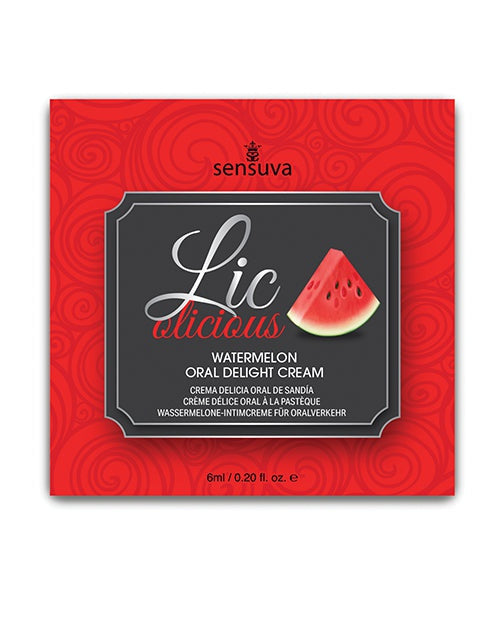 Sensuva Valencia Naturals Lic O Licious Oral Delight Cream - 6ml Packet Watermelon More