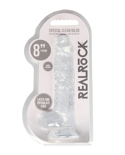 Shots America Shots RealRock Realistic Crystal Clear Dildo with Balls Clear / 8 inches Dildos