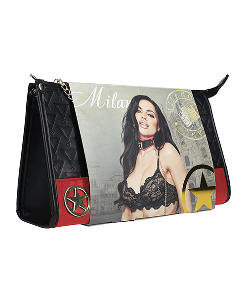 Shots America Shots Ouch! Milan Collection Bondage Kit with Bag - Black/Red Kink & BDSM