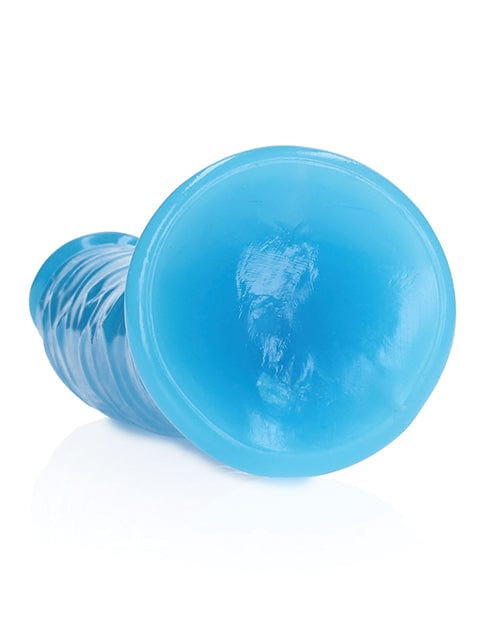 Shots America LLC Shots Realrock 7" Slim  Dildo Glow In The Dark - Neon Blue Dildos