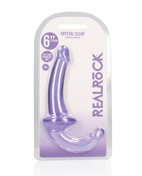 Shots America LLC Shots Realrock Crystal Clear 6" Strapless Strap-on Purple Dildos