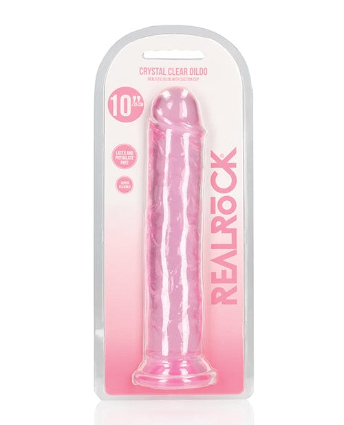 Shots America LLC Shots Realrock Realistic Crystal Clear 11" Straight Dildo Pink Dildos