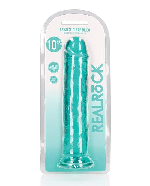 Shots America LLC Shots Realrock Realistic Crystal Clear 11" Straight Dildo Turquoise Dildos