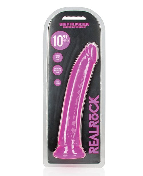 Shots America LLC Shots Realrock Slim Dildo Glow In The Dark Neon Purple / 10" Dildos