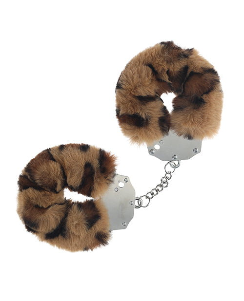 Shots America LLC Shots Ouch! Heavy-duty Fluffy Handcuffs Leopard Kink &amp; BDSM