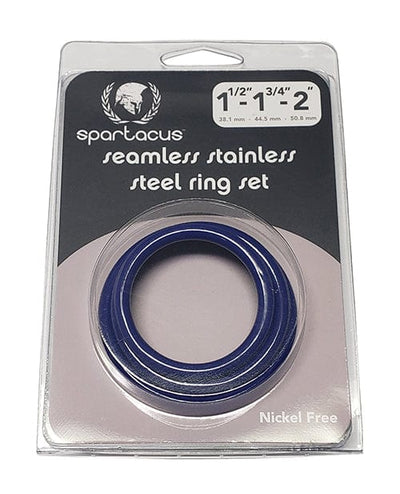 Spartacus Spartacus Seamless Stainless Steel C-ring - Blue Pack Of 3 Penis Toys