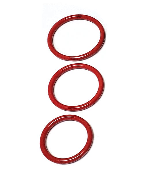Spartacus Spartacus Seamless Stainless Steel C-ring - Red Pack Of 3 Penis Toys
