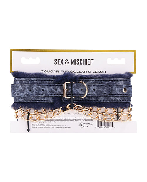 Sportsheets International Cougar Fur Collar &amp; Leash Kink &amp; BDSM