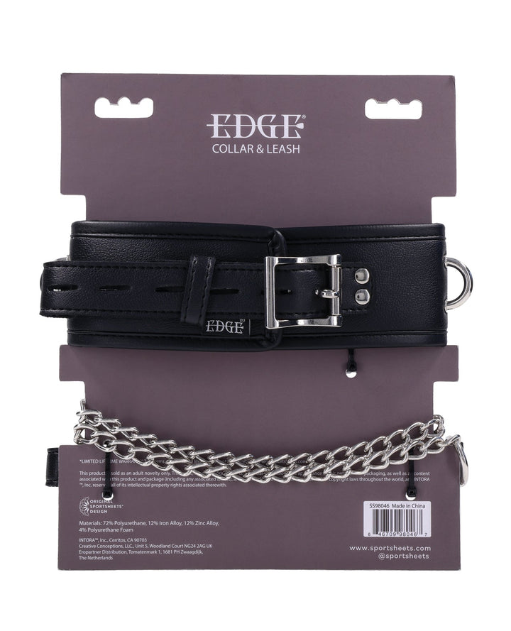 Sportsheets International Edge Collar &amp; Leash - Black Kink &amp; BDSM