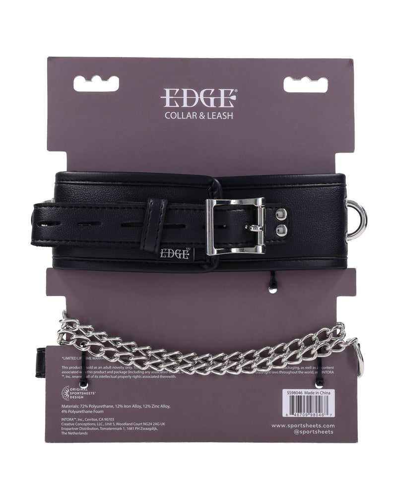 Sportsheets International Edge Collar & Leash - Black Kink & BDSM