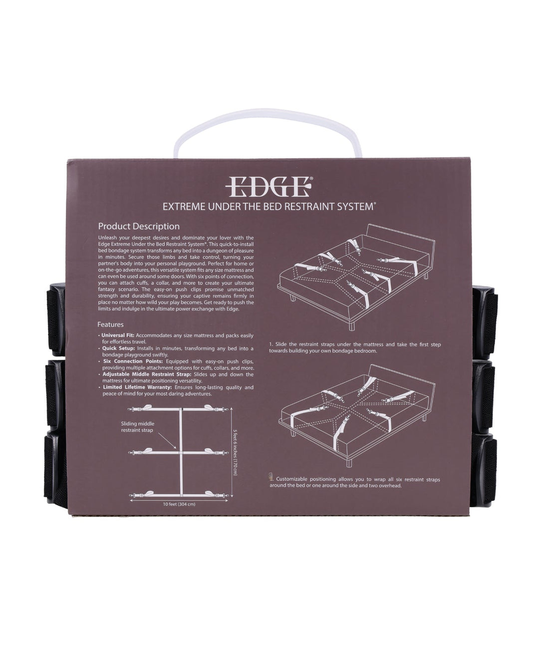 Sportsheets International Edge Extreme Under the Bed Restraint System - Black Kink &amp; BDSM