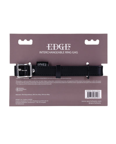 Sportsheets International Edge Interchangeable Ring Gag - Black Kink & BDSM