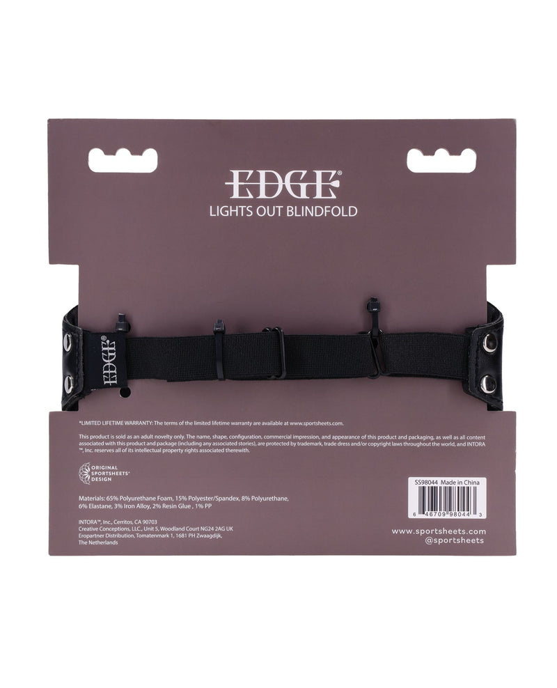 Sportsheets International Edge Lights Out Blindfold - Black Kink & BDSM