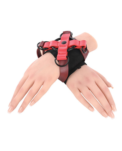 Sportsheets International Sex & Mischief Ex's & Oh's Cross Cuffs - Red/Black Kink & BDSM