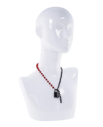 Sportsheets International Sex & Mischief Ex's & Oh's Crystal Day Collar - Red/Black Kink & BDSM