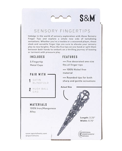 Sportsheets International Sex &amp; Mischief Sensory Fingertips - Black Kink &amp; BDSM