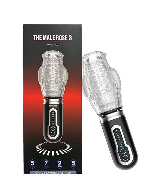 The Male Rose The Male Rose 3 Thrusting, Rotating & Vibrating Oral Sex Masturbator - Black Penis Toys