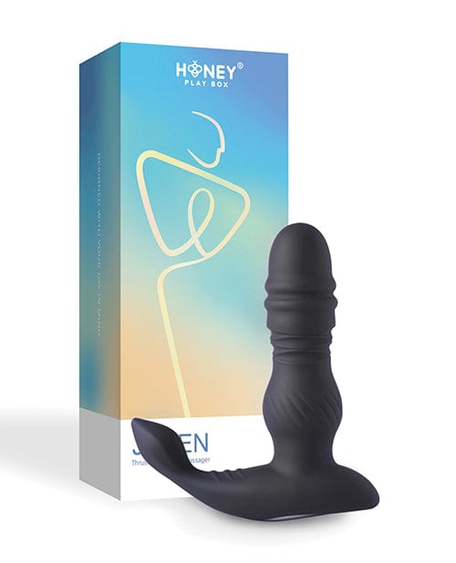 Uc Global Trade INChoney Play B Jaden Thrusting Prostate Massager Vibrating Butt Plug Anal Sex Toy Black Anal Toys