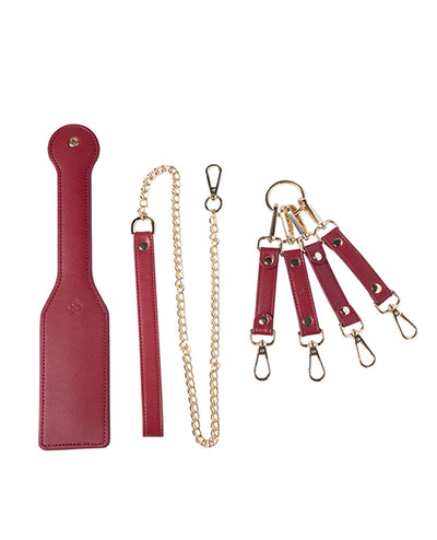 Uc Global Trade INChoney Play B Kinky Play Box Red Passion 8 pc Set Bondage Kit - Red Kink & BDSM