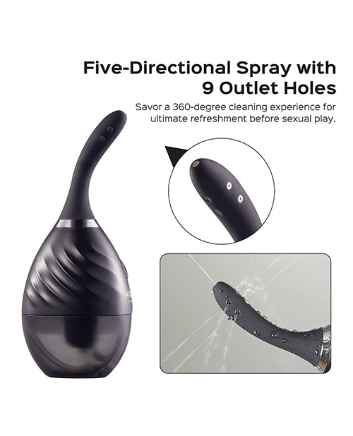 Bulby Auto Spray Anal Douche System - Black  OrchidToys.com