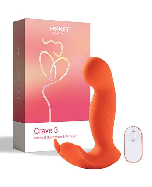 Uc Global Trade INChoney Play B Crave 3 G-spot Vibrator With Rotating Massage Head & Clit Tickler - Orange Vibrators