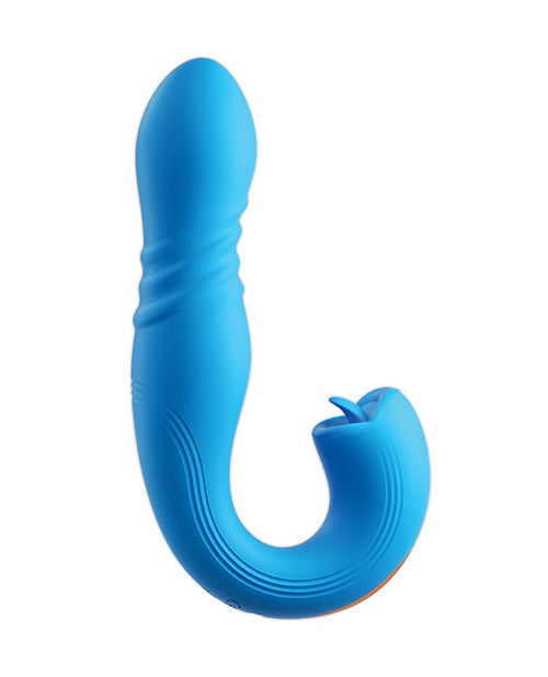 Uc Global Trade INChoney Play B Joi Thrust 2 Thrusting G-Spot Vibrator & Clit Licker Blue Vibrators