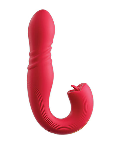 Uc Global Trade INChoney Play B Joi Thrust 2 Thrusting G-Spot Vibrator & Clit Licker Red Vibrators