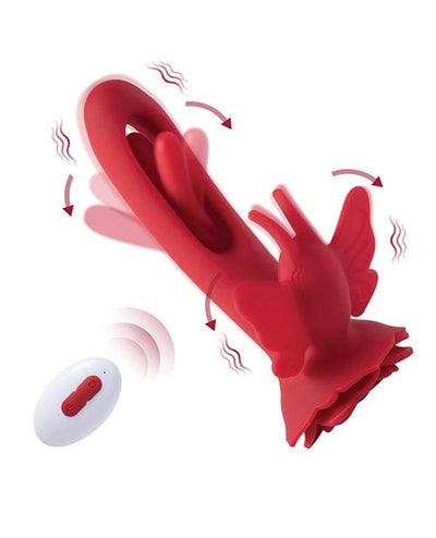 Uc Global Trade INChoney Play B Layla Rosy Butterfly Clit Stimulator Flapping G-spot Vibrator - Red Vibrators