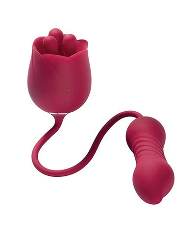 Uc Global Trade INChoney Play B Rosa Rotating Rose Toy & Thrusting Vibrator - Red Vibrators