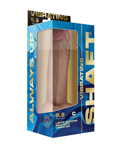 Vvole Shaft Flexskin Liquid Silicone 9.5" Vibrating Curved Dong w/Balls - Pine Dildos