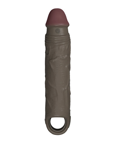 Vvole Shaft Flexskin Liquid Silicone 7.8" Vibrating Sheath - Mahogany Penis Toys