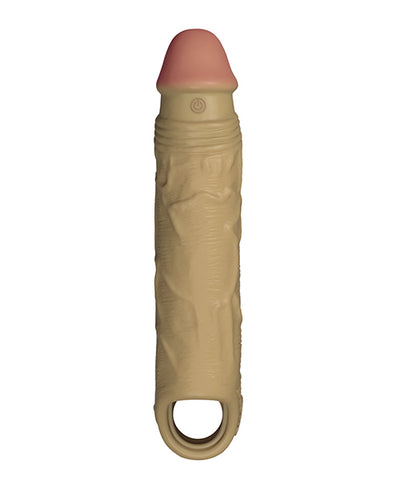 Vvole Shaft Flexskin Liquid Silicone 7.8" Vibrating Sheath - Oak Penis Toys