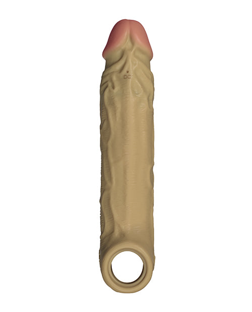 Vvole Shaft Flexskin Liquid Silicone 7.8" Vibrating Sheath - Oak Penis Toys