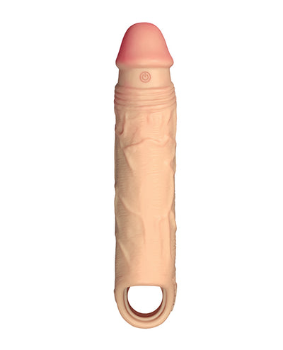 Vvole Shaft Flexskin Liquid Silicone 7.8" Vibrating Sheath - Pine Penis Toys